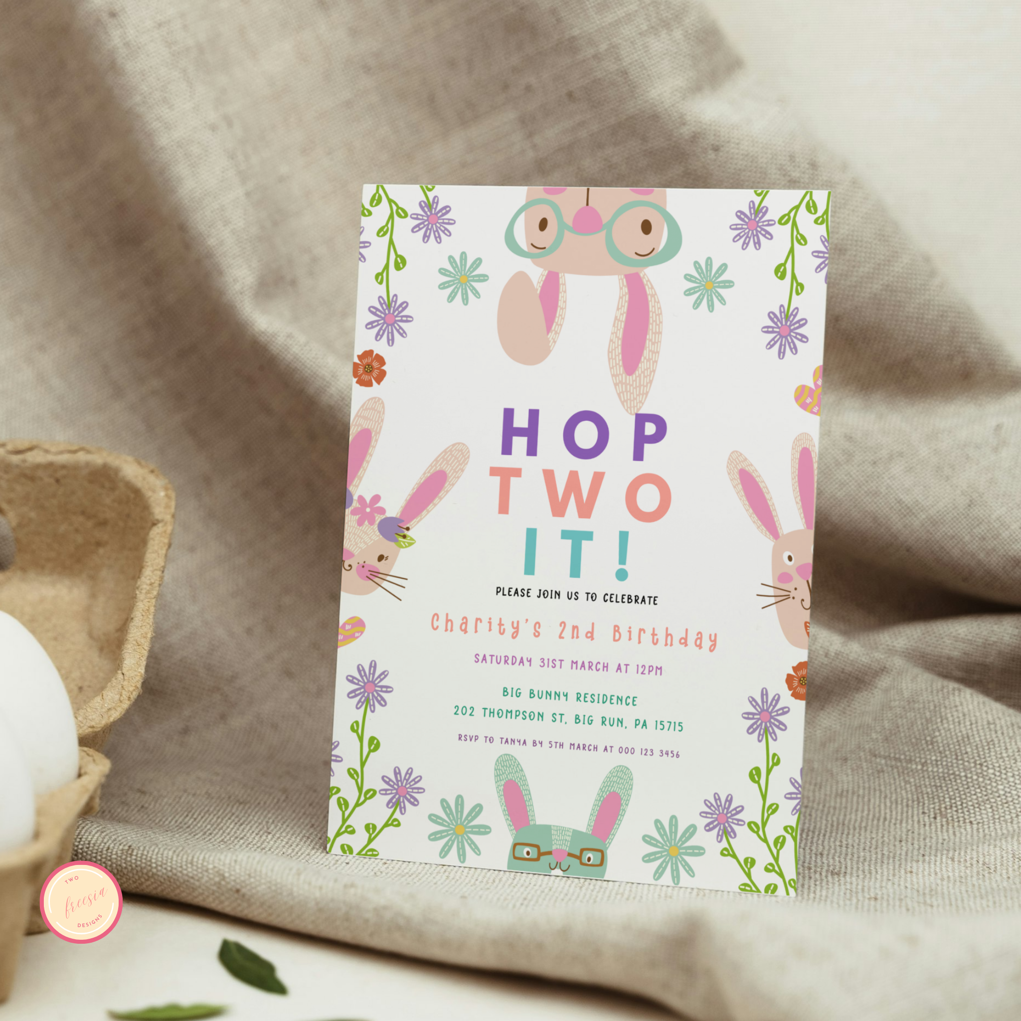 Hop Two It Birthday Invitation