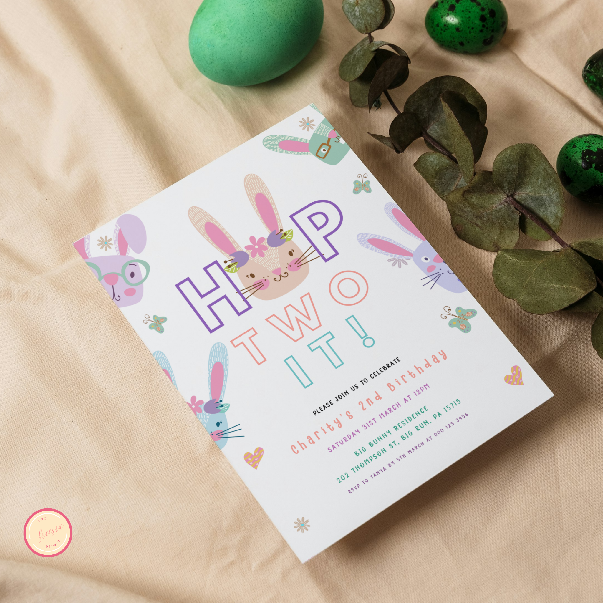 Hop Two It Birthday Invitation Template