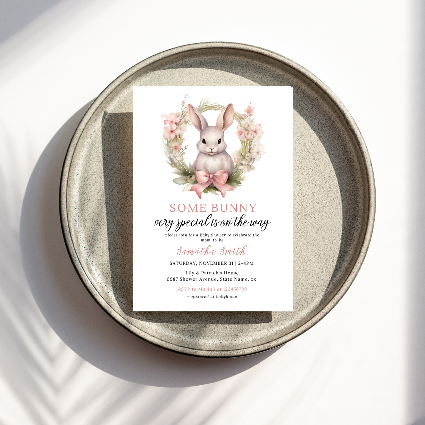 Some Bunny Very Special Is On The Way Baby Shower Invitation