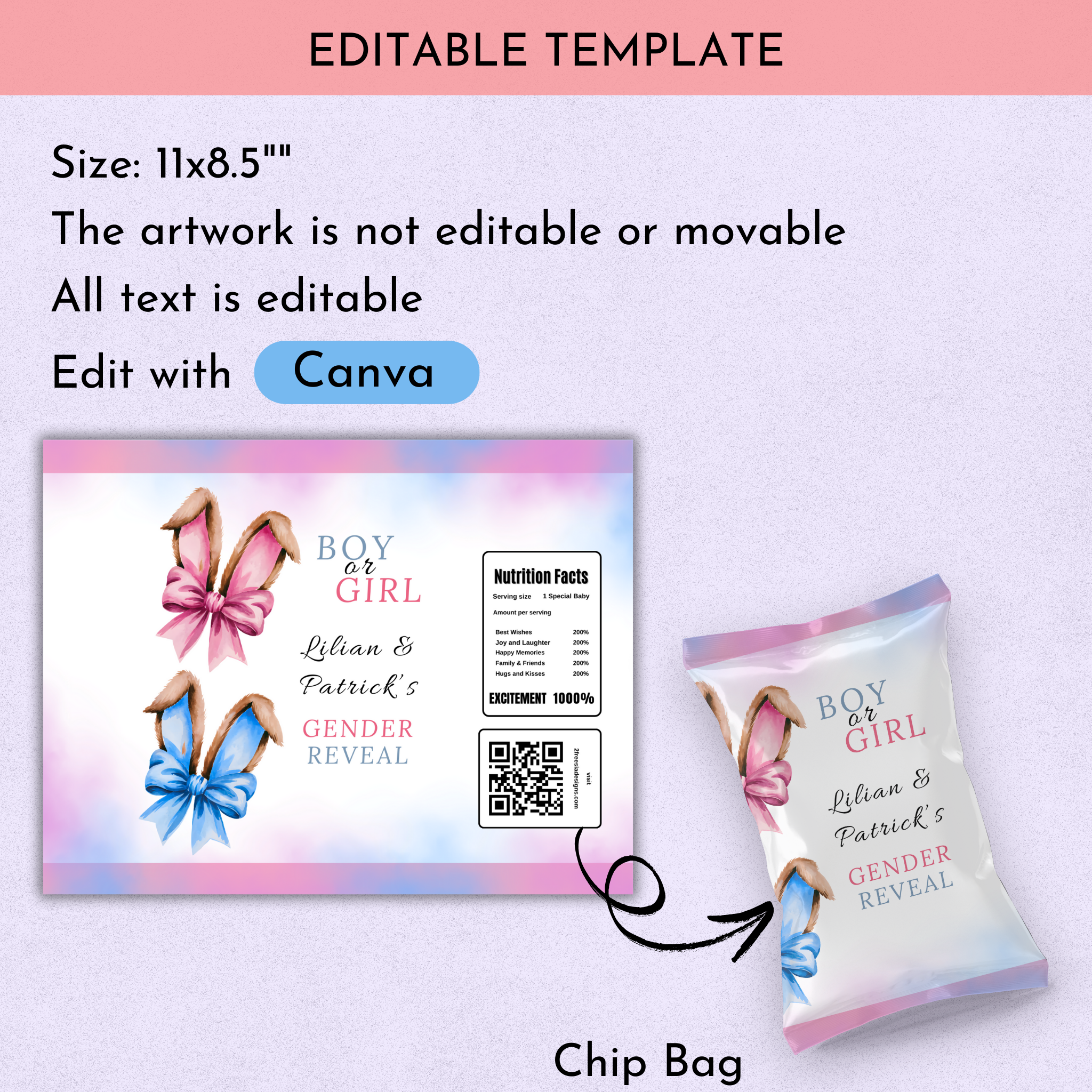 Easter Gender Reveal Favor Bundle