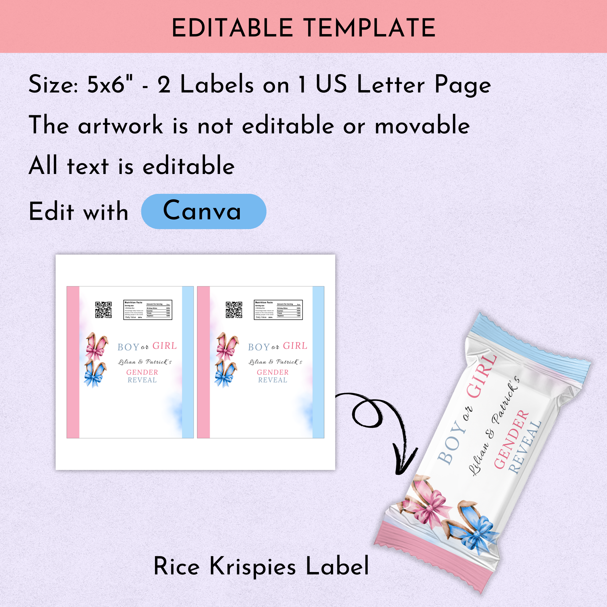 Easter Gender Reveal Favor Bundle
