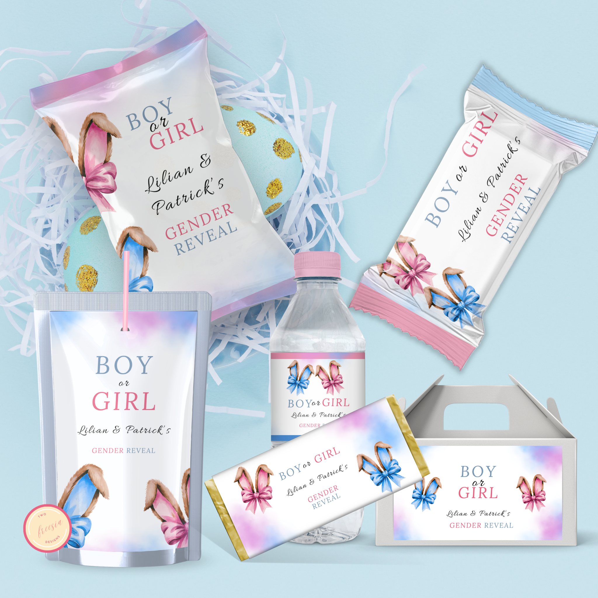 Easter Gender Reveal Favor Bundle