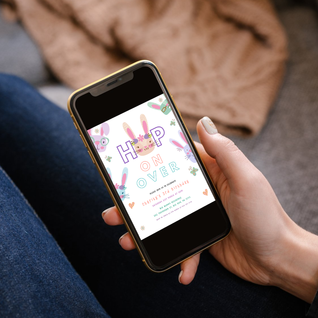 Hop on Over Birthday Invitation