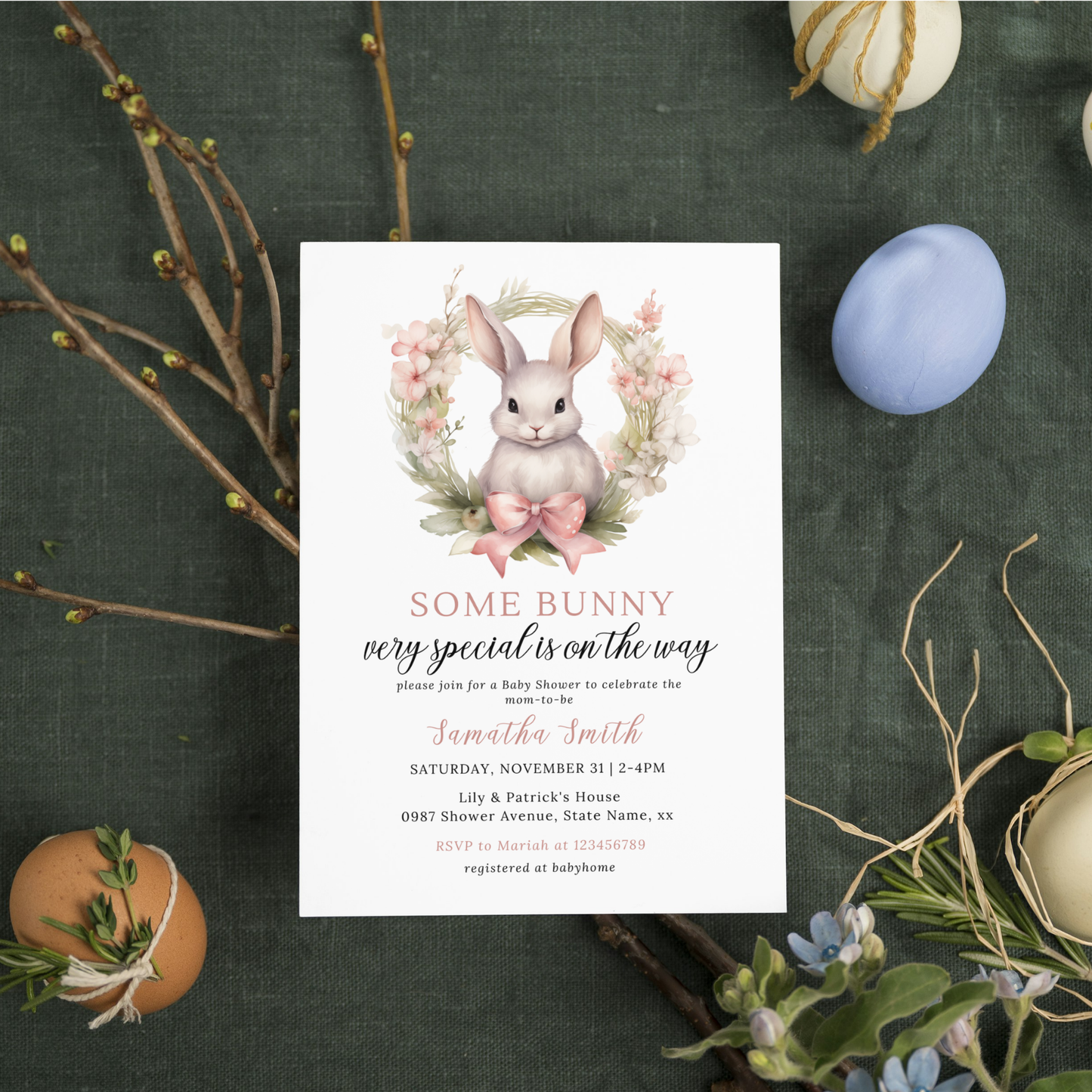 Some Bunny Very Special Is On The Way Baby Shower Invitation