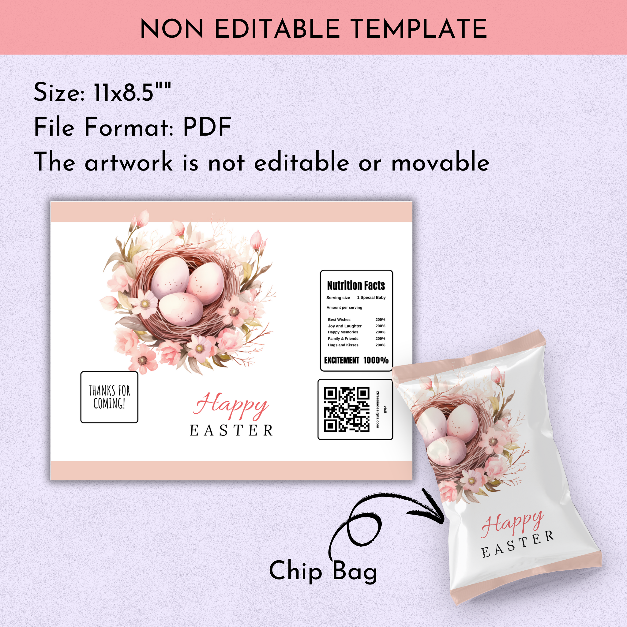 Easter Chip Bag - Ready to Print