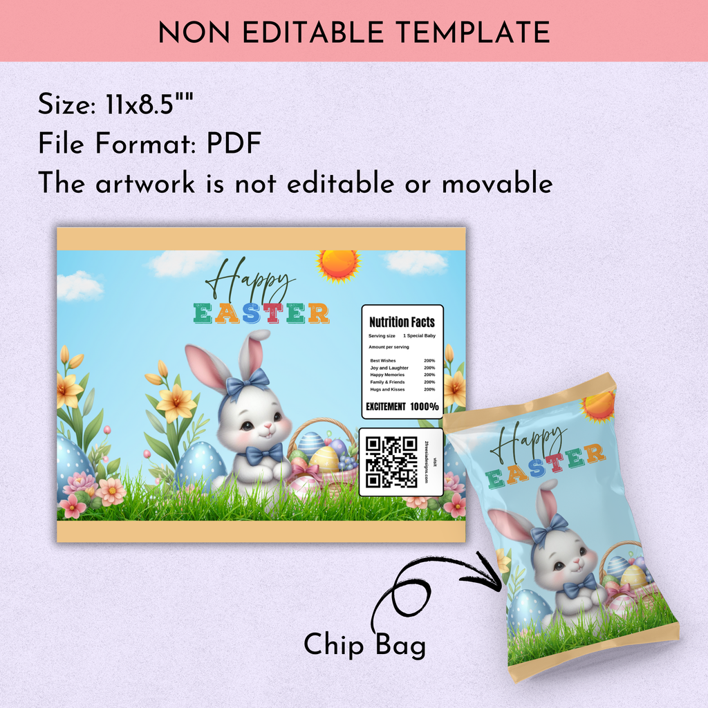Easter Bunny Chip Bag - Ready to Print - 3