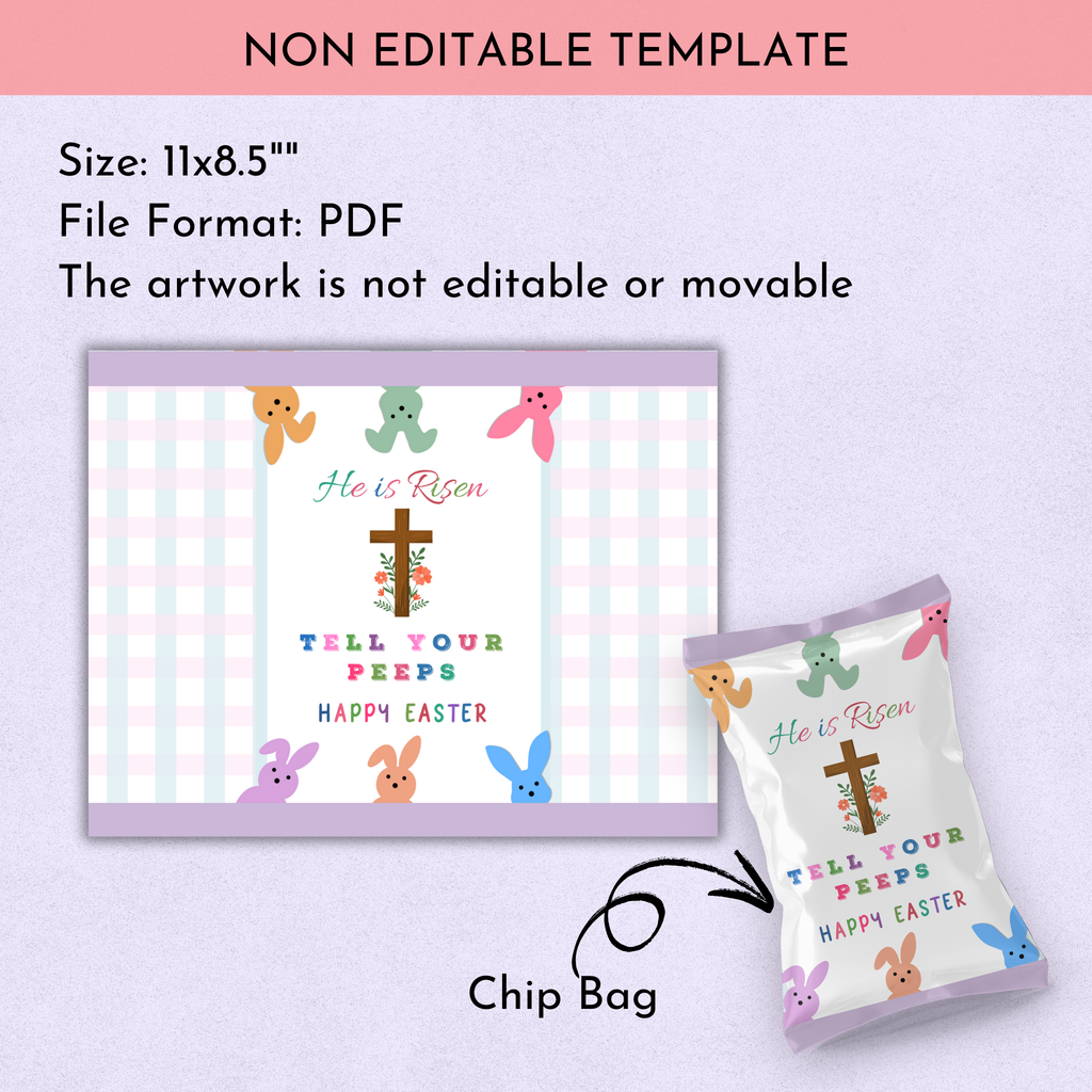 He is Risen Chip Bag - Ready to Print PDF