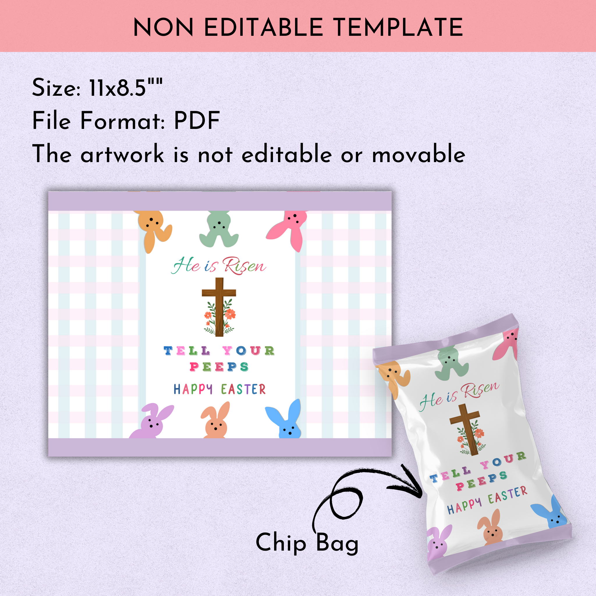 He is Risen Chip Bag - Ready to Print PDF