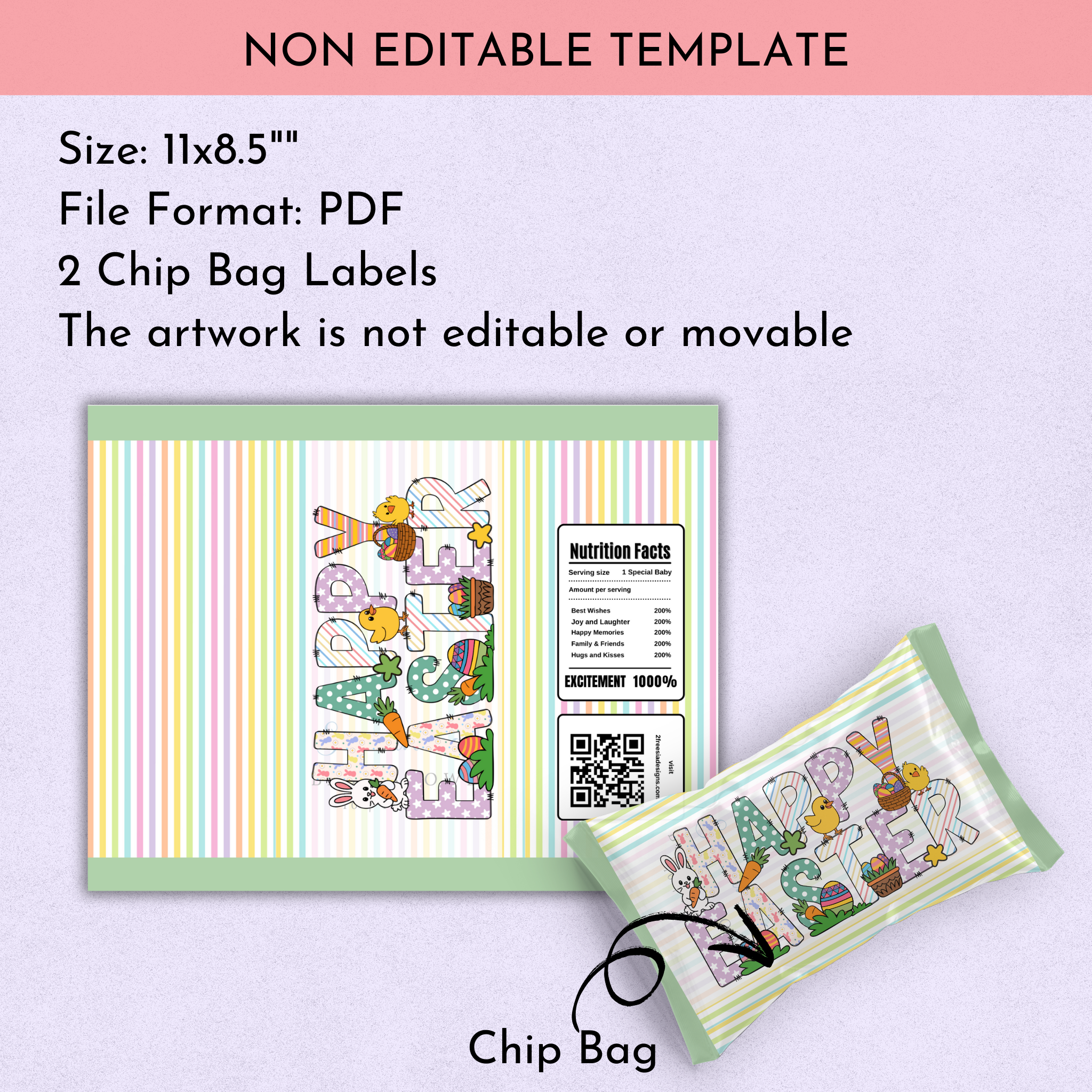 Easter Chip Bag - Set of 2