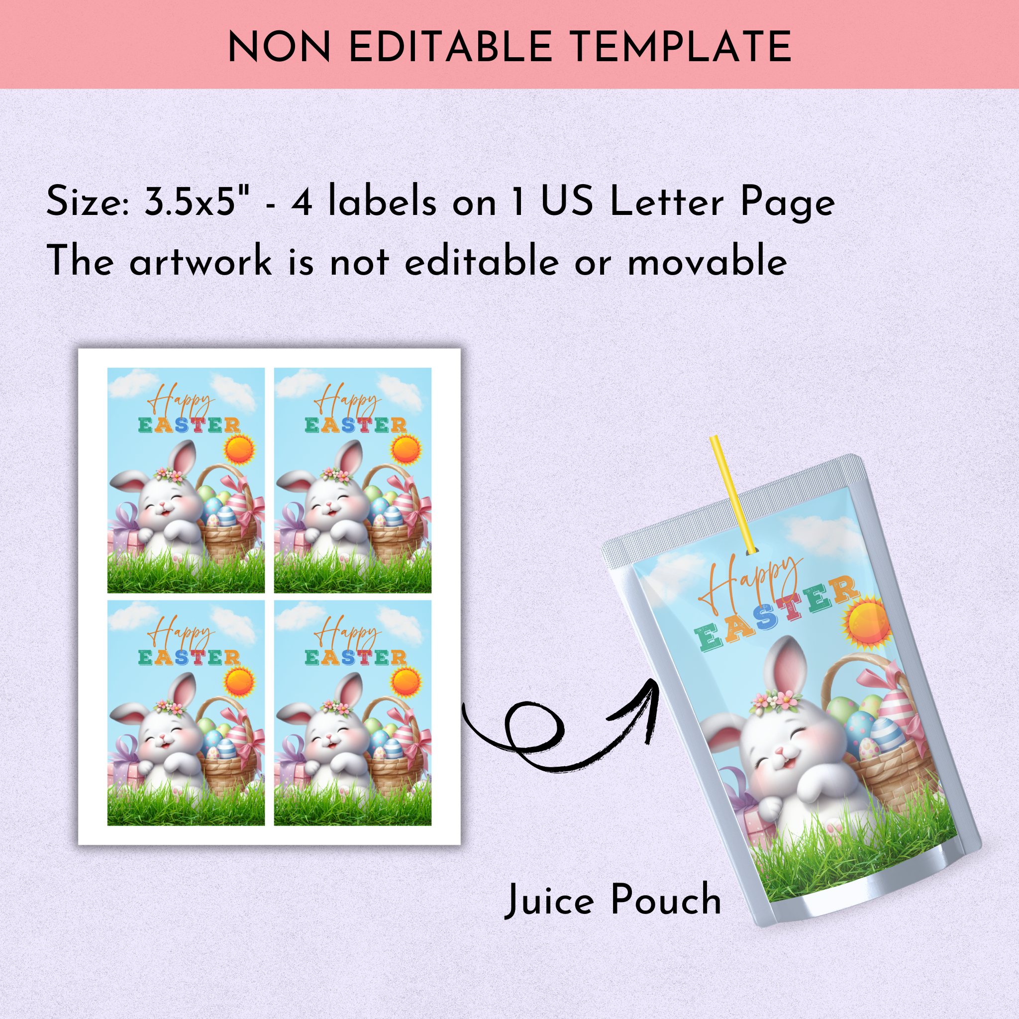 Easter Bunny Juice Label - Ready to Print