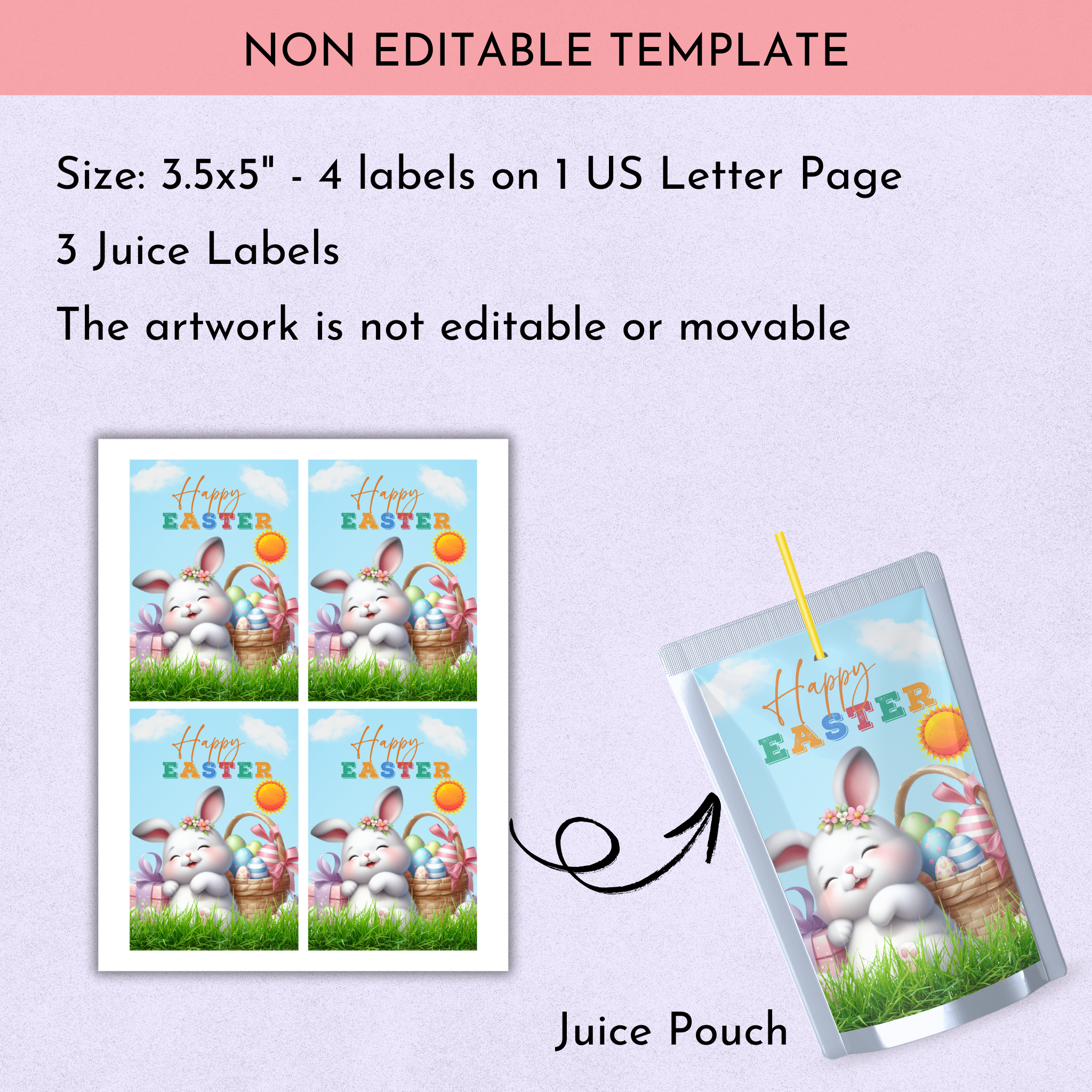 Easter Bunny Juice Label - Set of 3