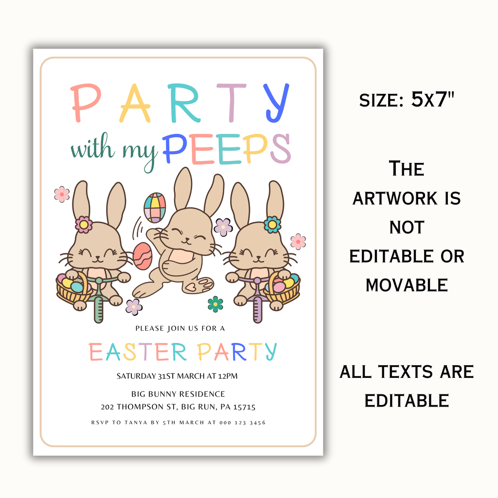 Party with My Peeps Invitation Template
