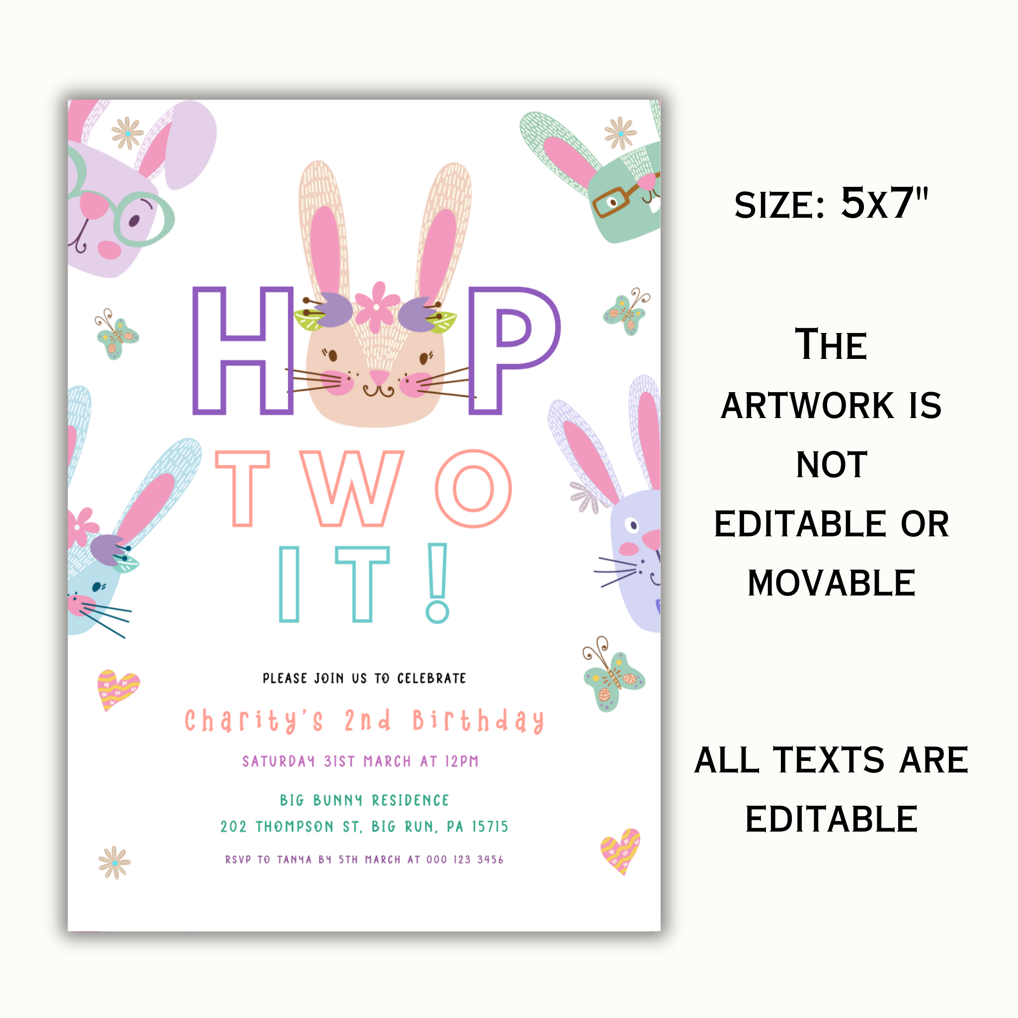 Hop Two It Birthday Invitation Template