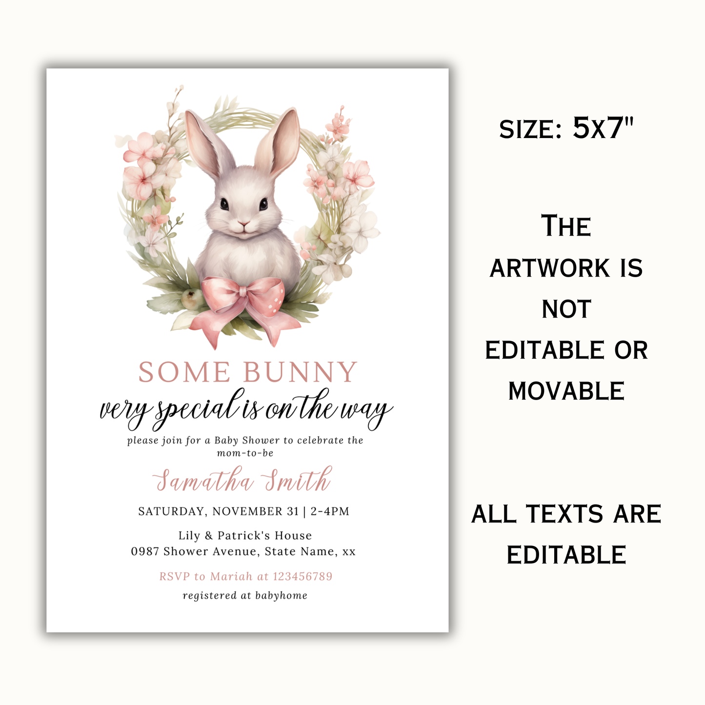 Some Bunny Very Special Is On The Way Baby Shower Invitation