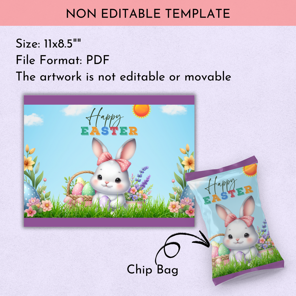 Easter Bunny Chip Bag - Ready to Print