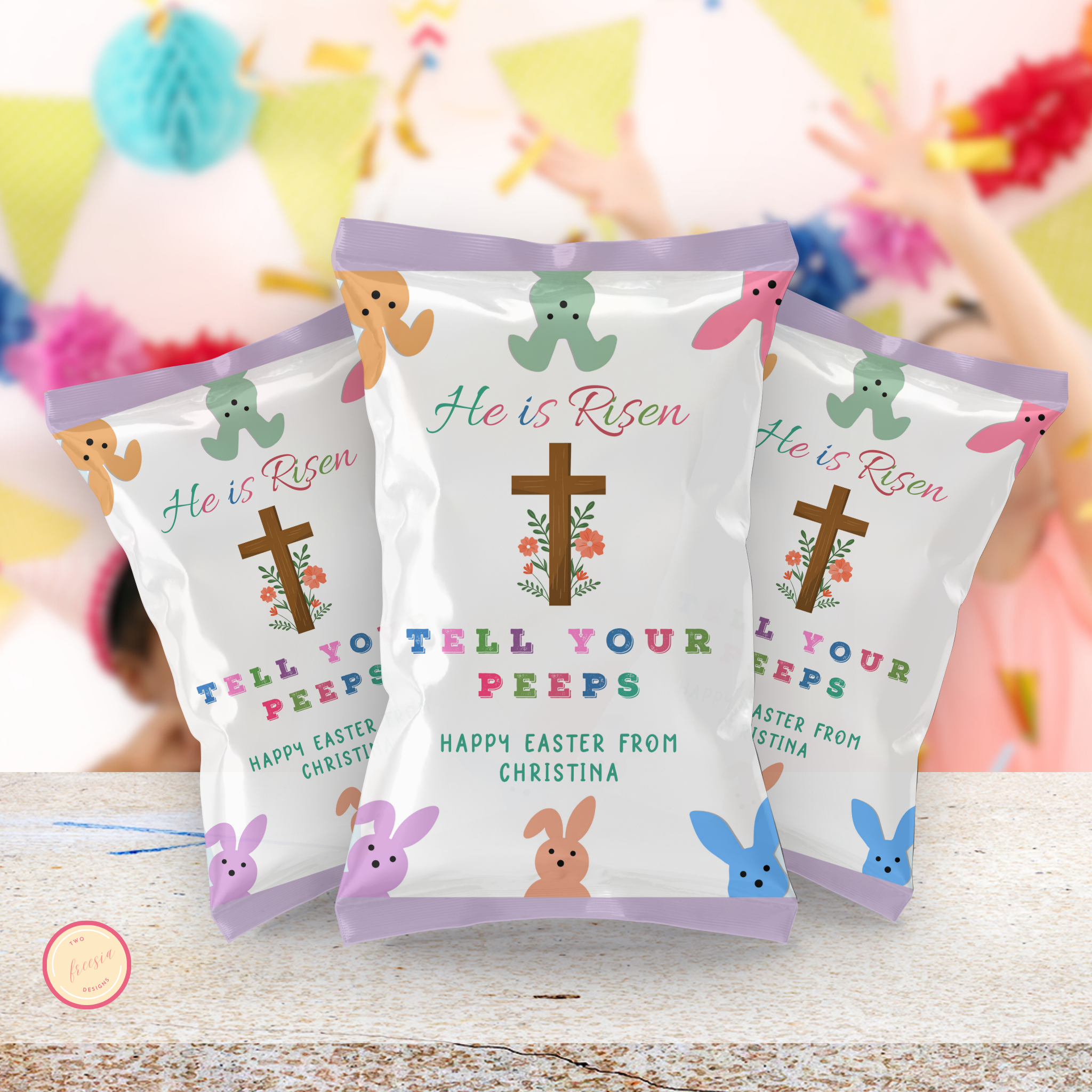 He is Risen Chip Bag - Editable Template