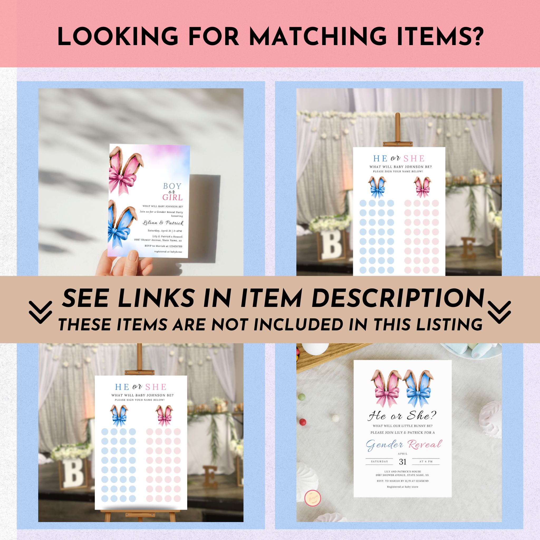 Easter Gender Reveal Favor Bundle