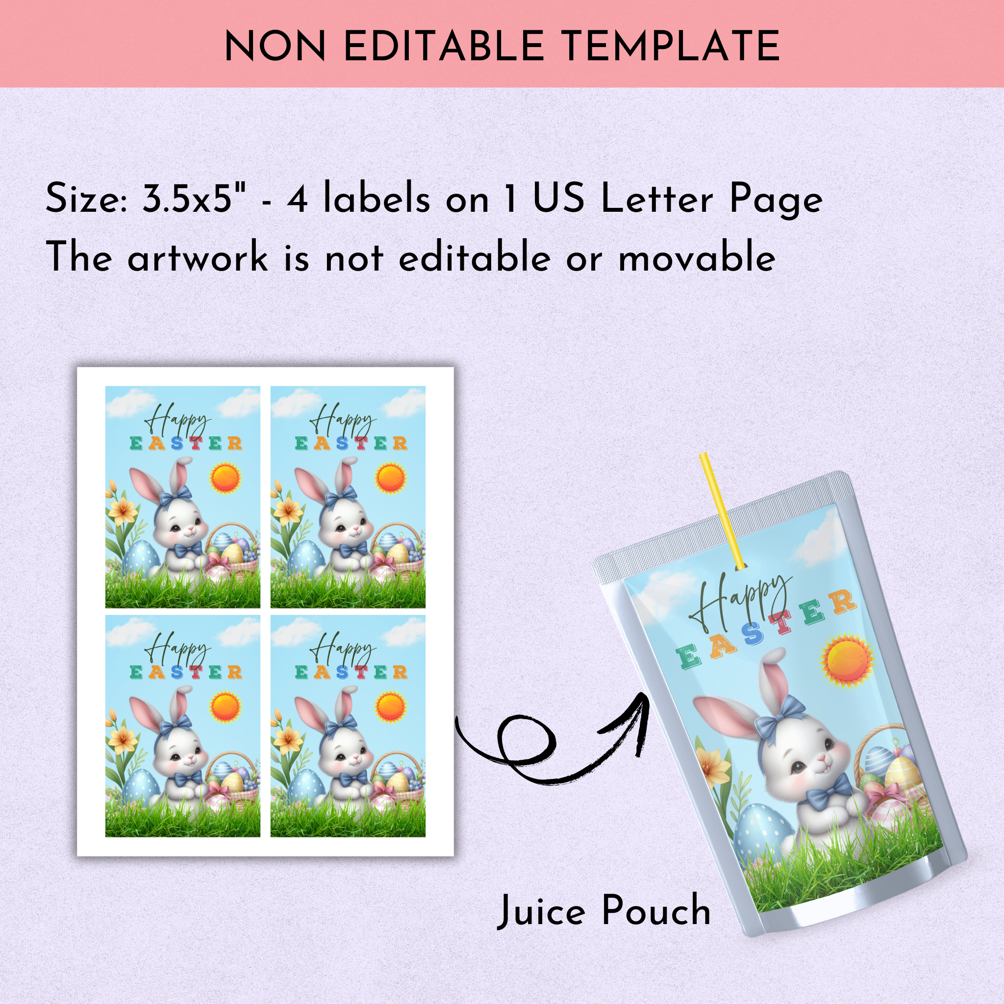 Easter Bunny Juice Label - Ready to Print