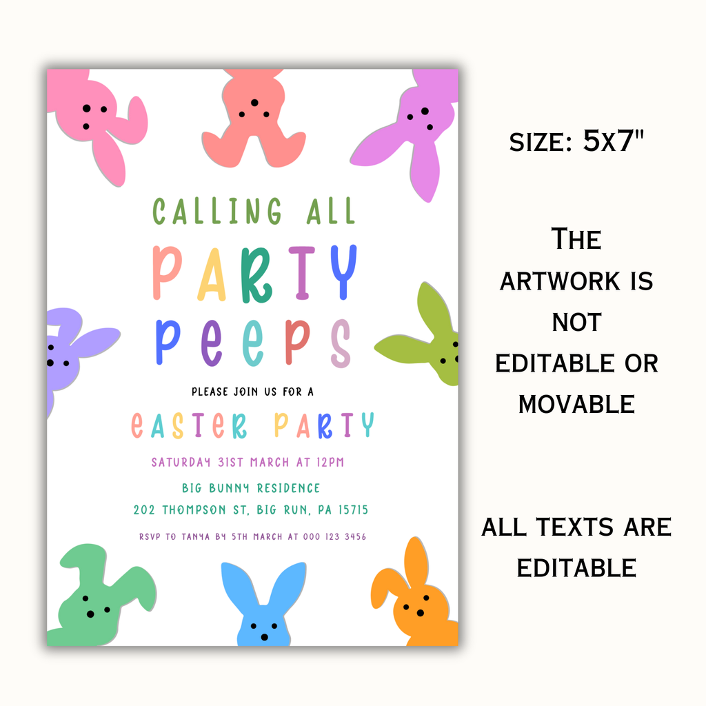 Party with My Peeps Invitation Template