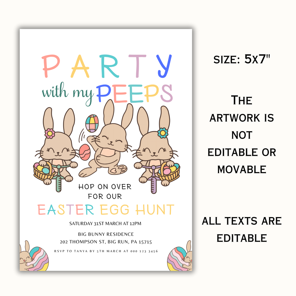 Hop On Over Party with My Peeps Invitation