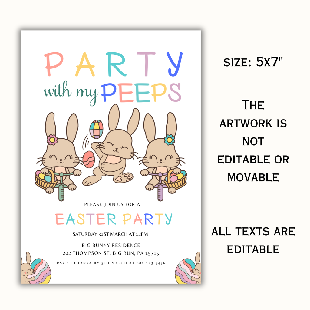 Party with My Peeps Invitation Template
