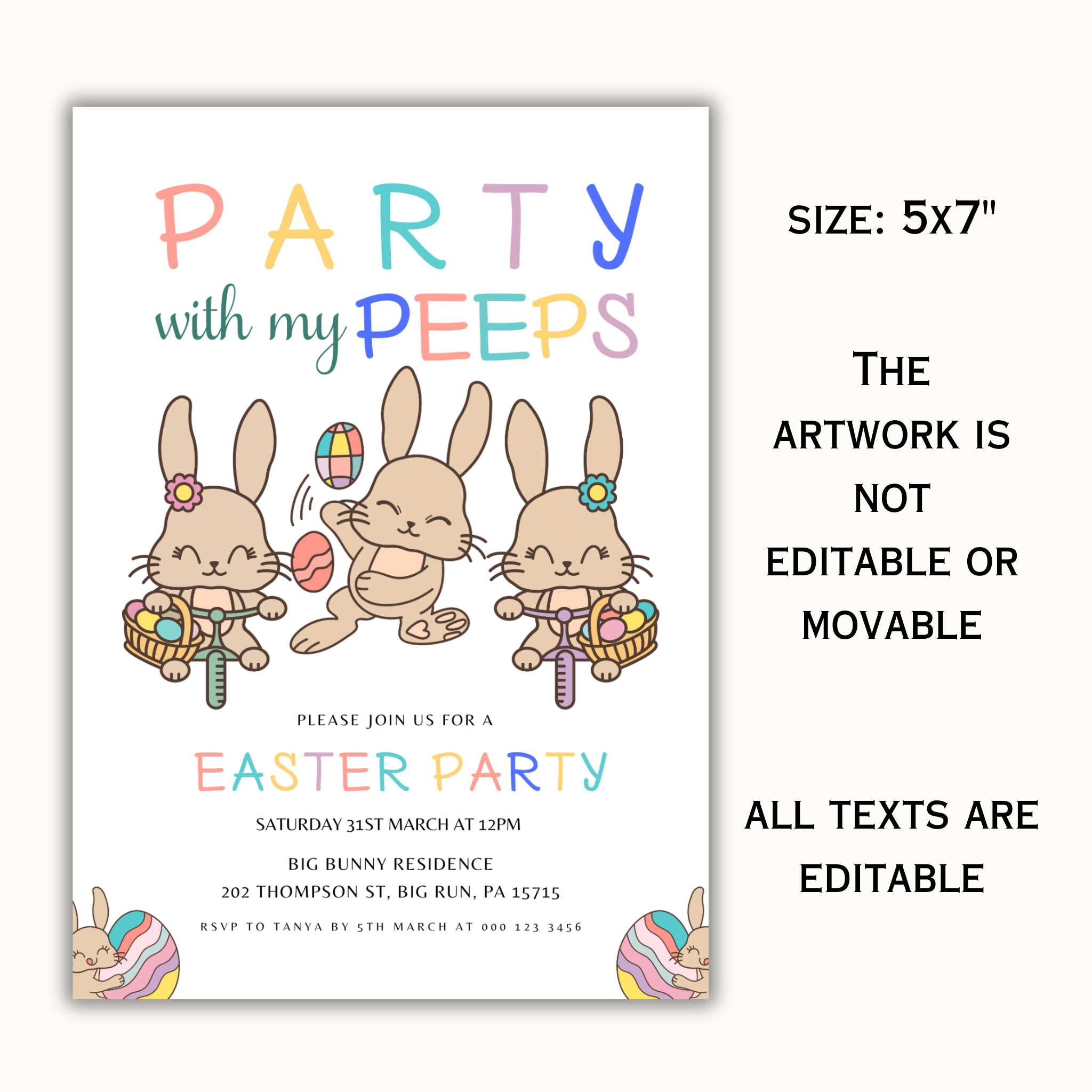 Party with My Peeps Invitation Template