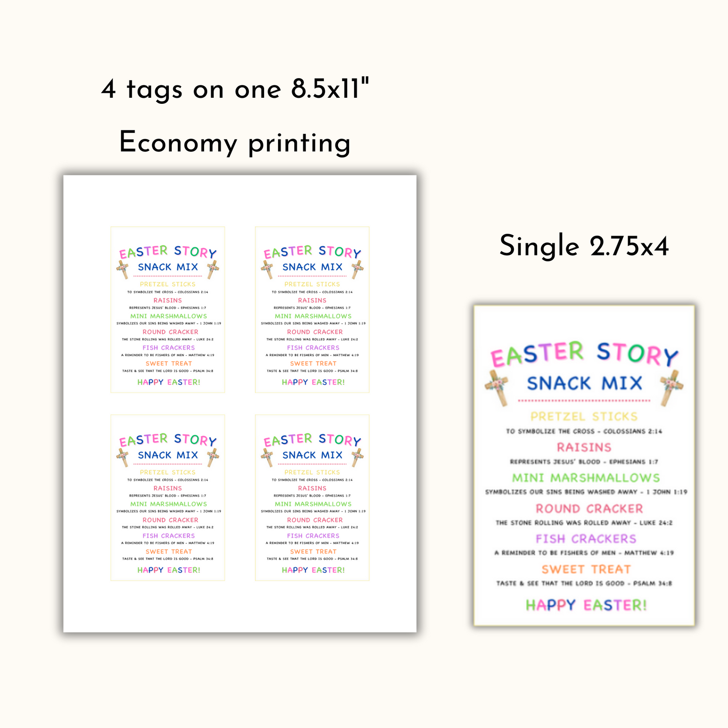 Easter Story Snack Mix - Editable Template