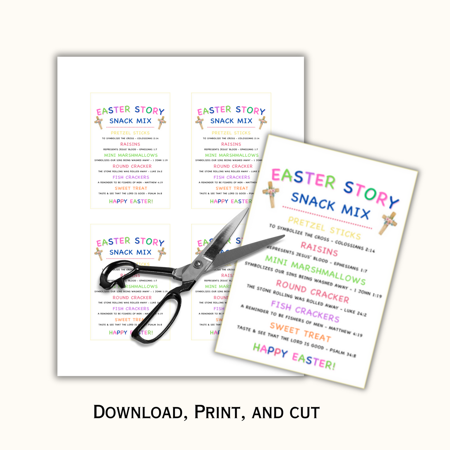 Easter Story Snack Mix - Editable Template