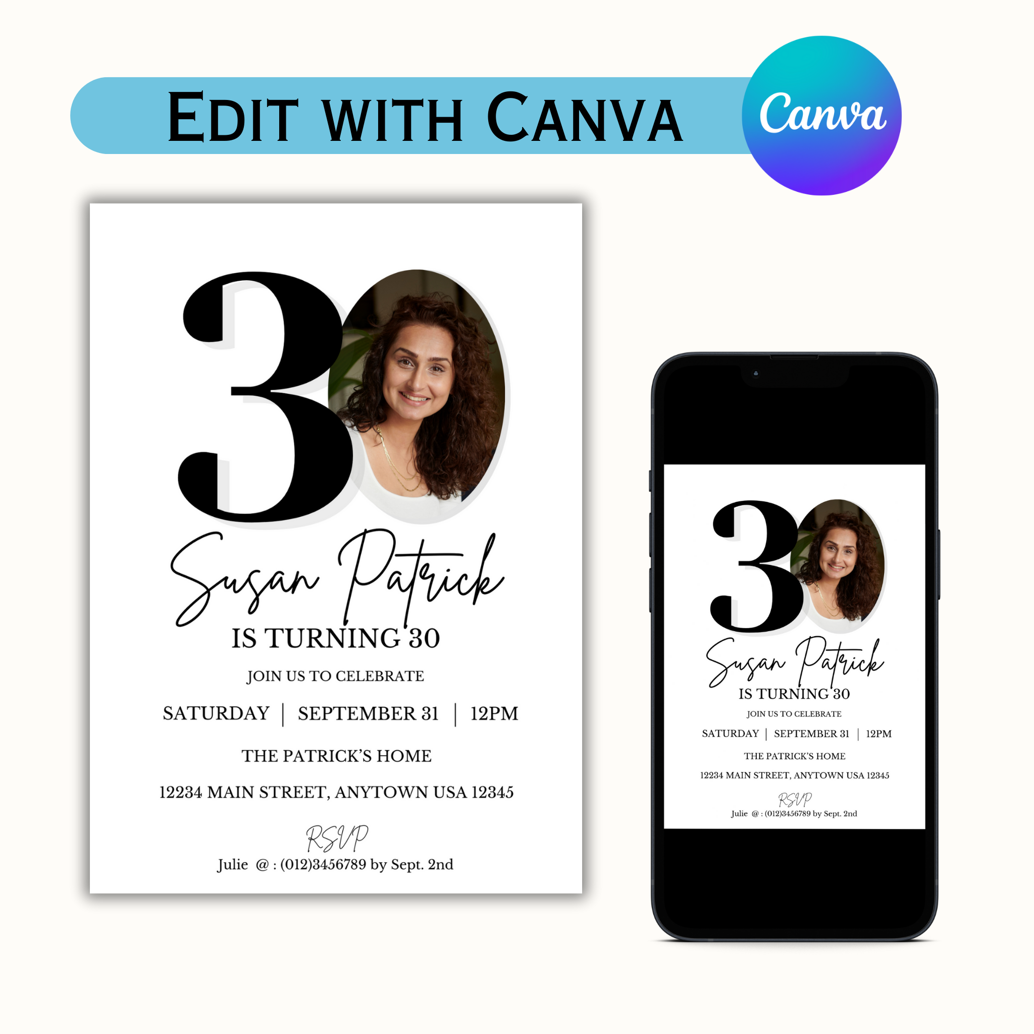 30th Birthday Invitation Template