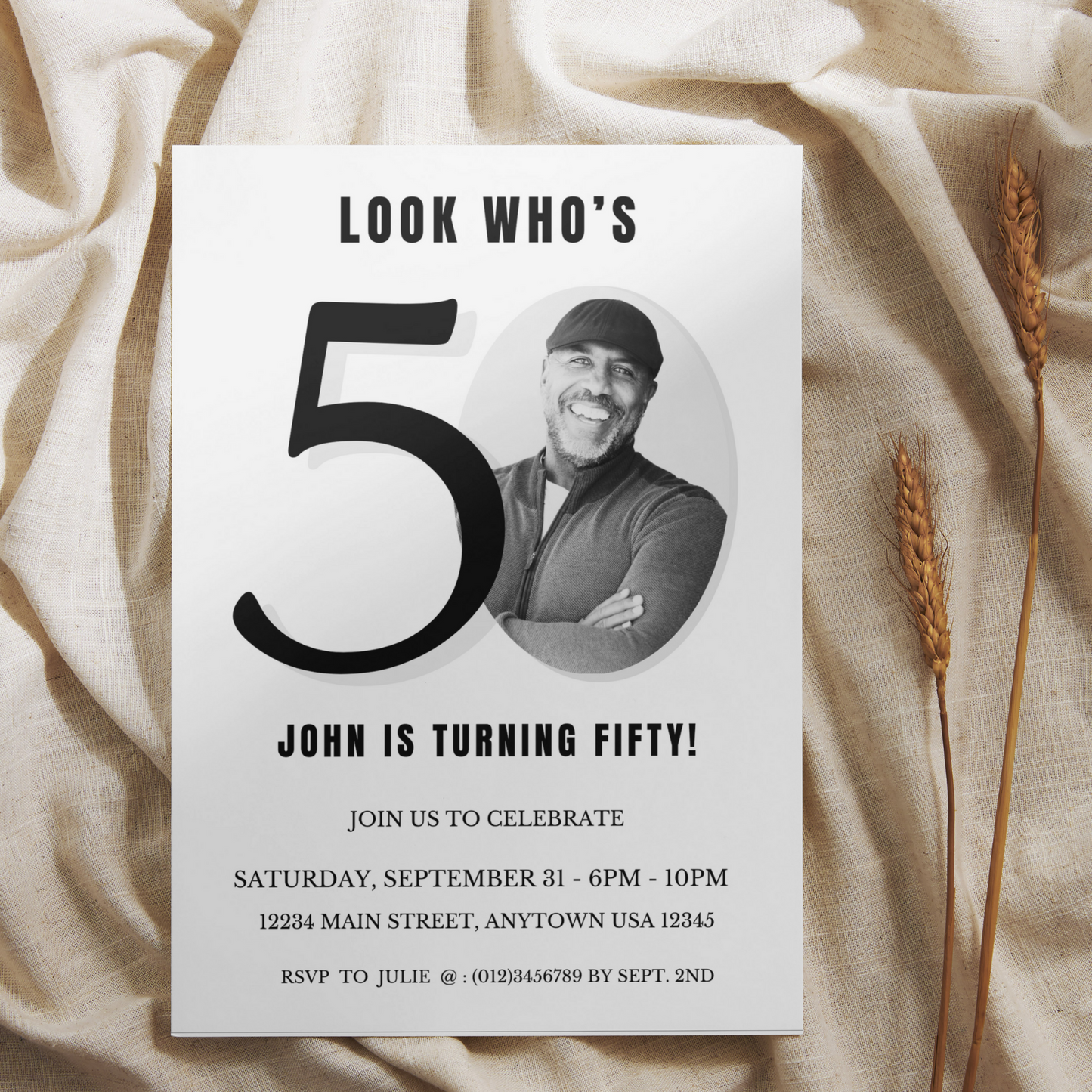 Look Who's 50 - Birthday Invitation