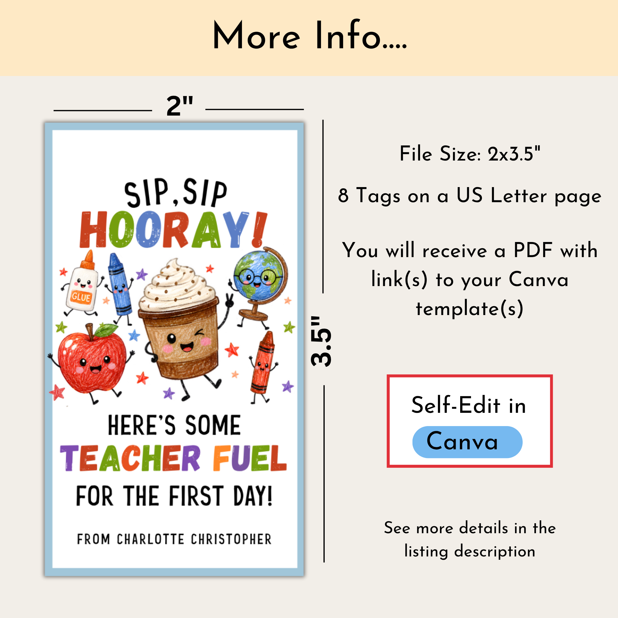 Teacher Coffee Gift Tag