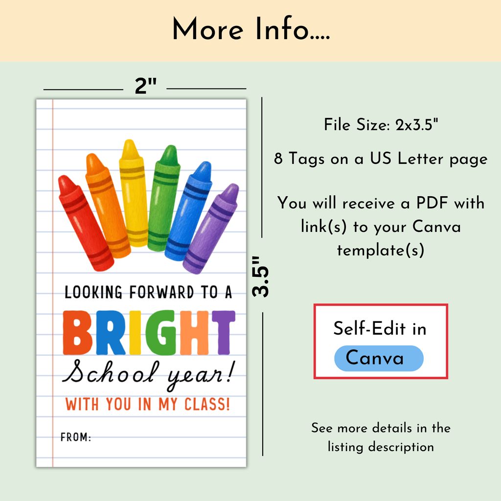 Crayon Back to School Tag