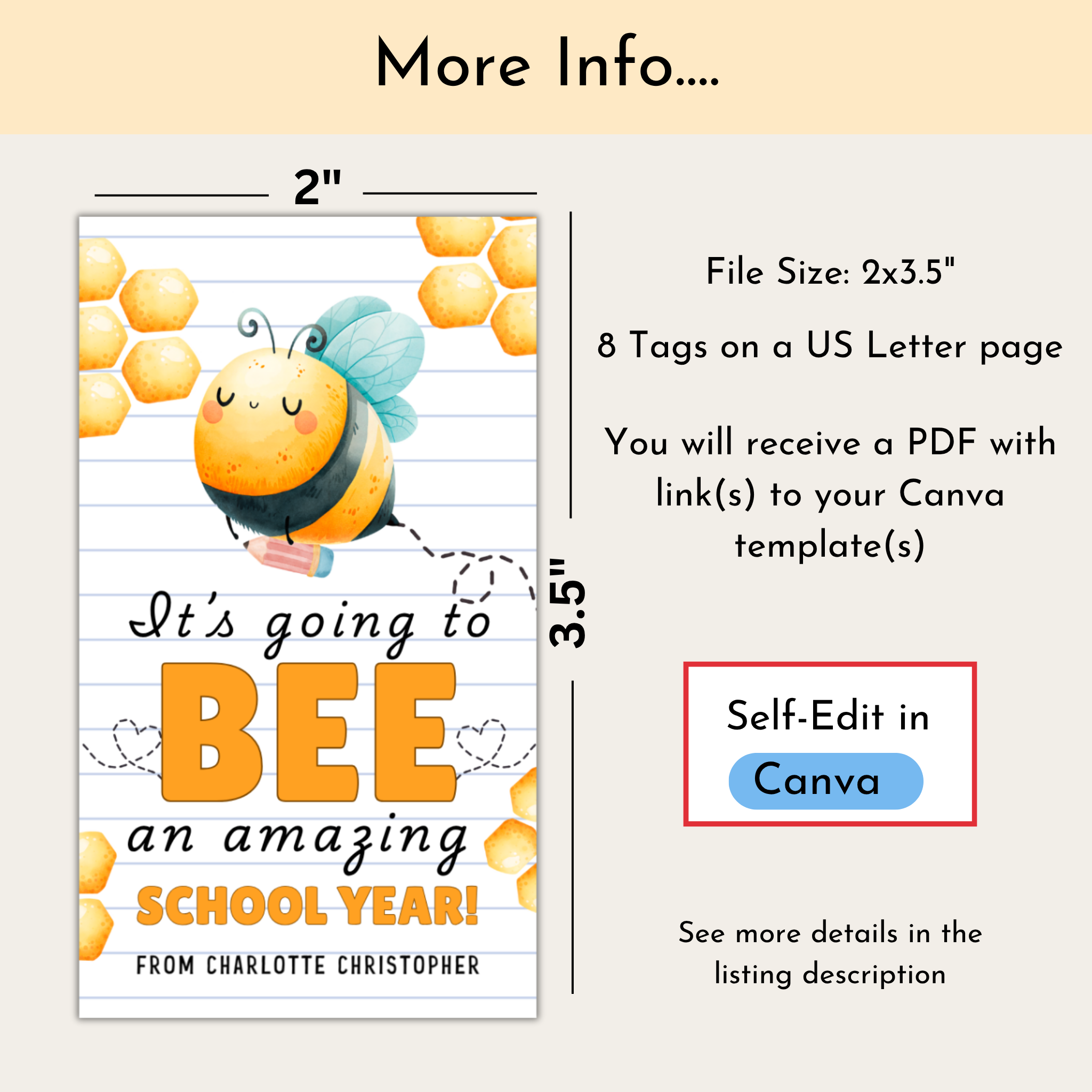 Bee Gift Tag