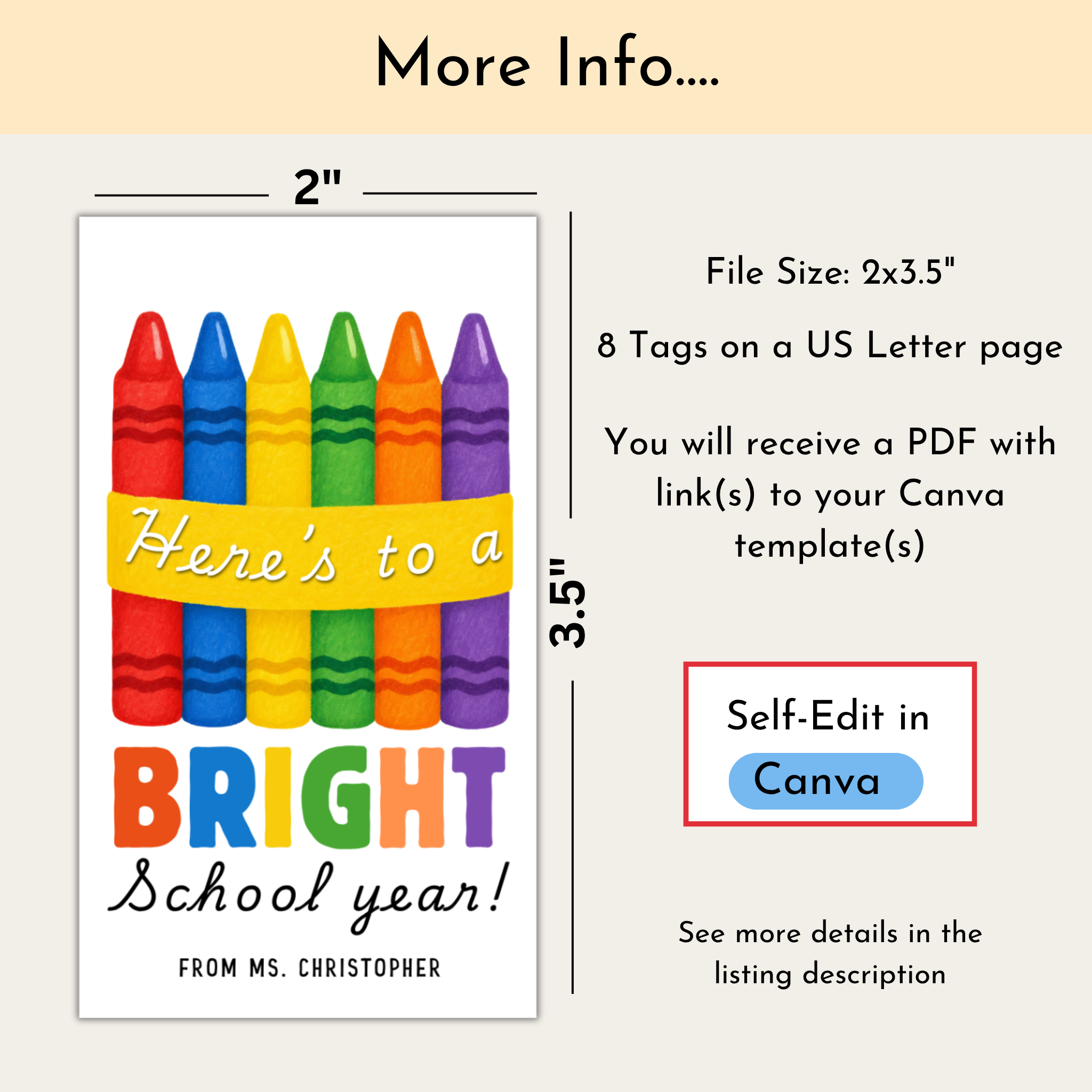 Crayon School Gift Tag