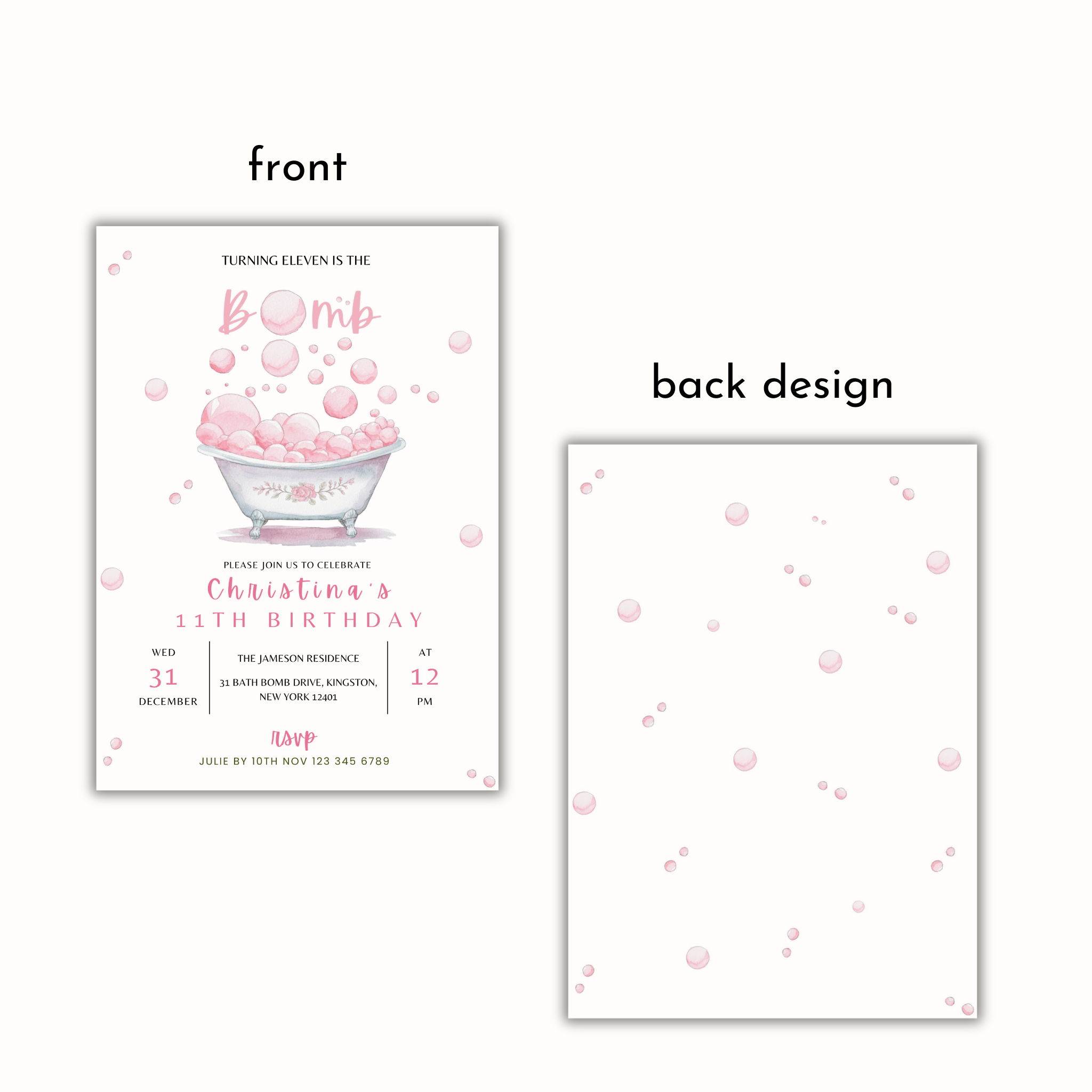 Bath Bomb Birthday Invitation