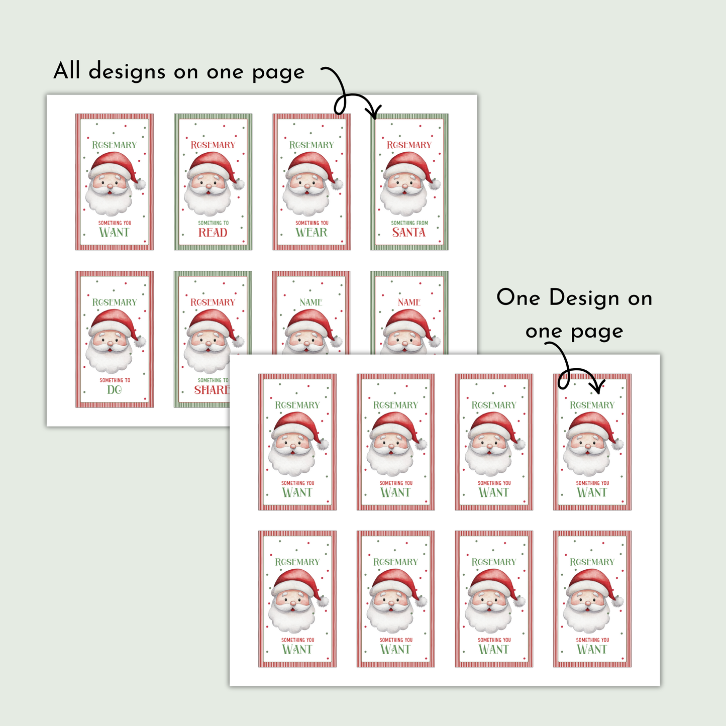 Want Need Wear Read Gift Tags