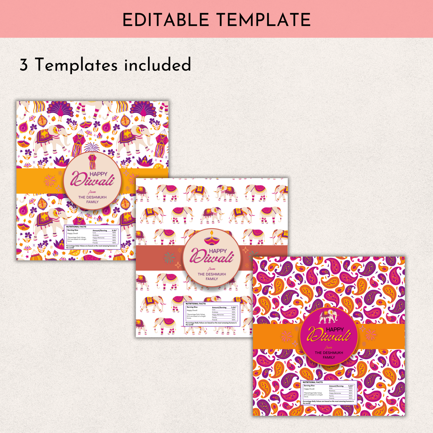 Diwali Chocolate Wrapper | Set of 3
