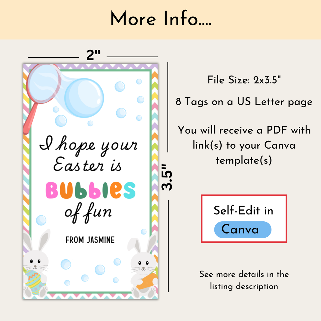 Easter Bubble Tag | Editable