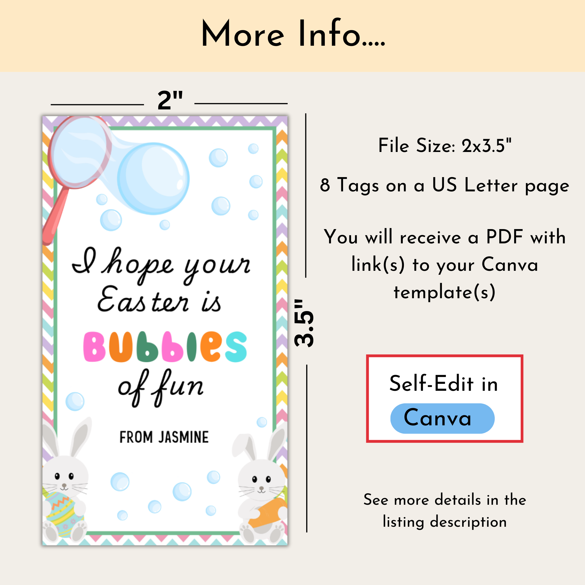 Easter Bubble Tag | Editable