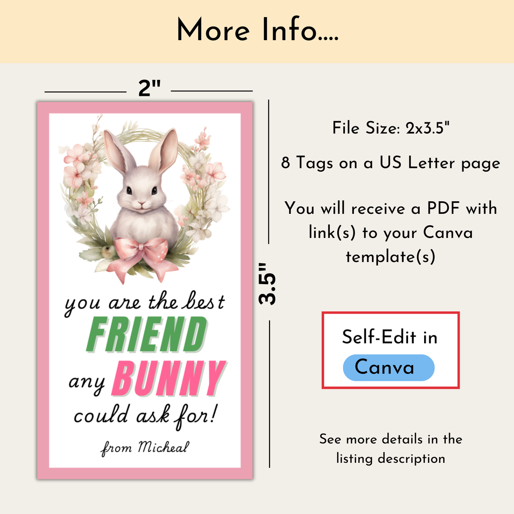 Friend Easter Gift Tags | Editable