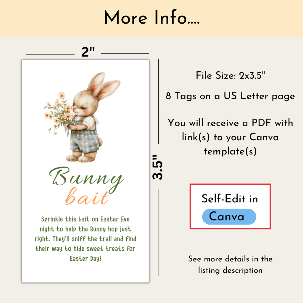 Bunny Bait Gift Tags | Editable