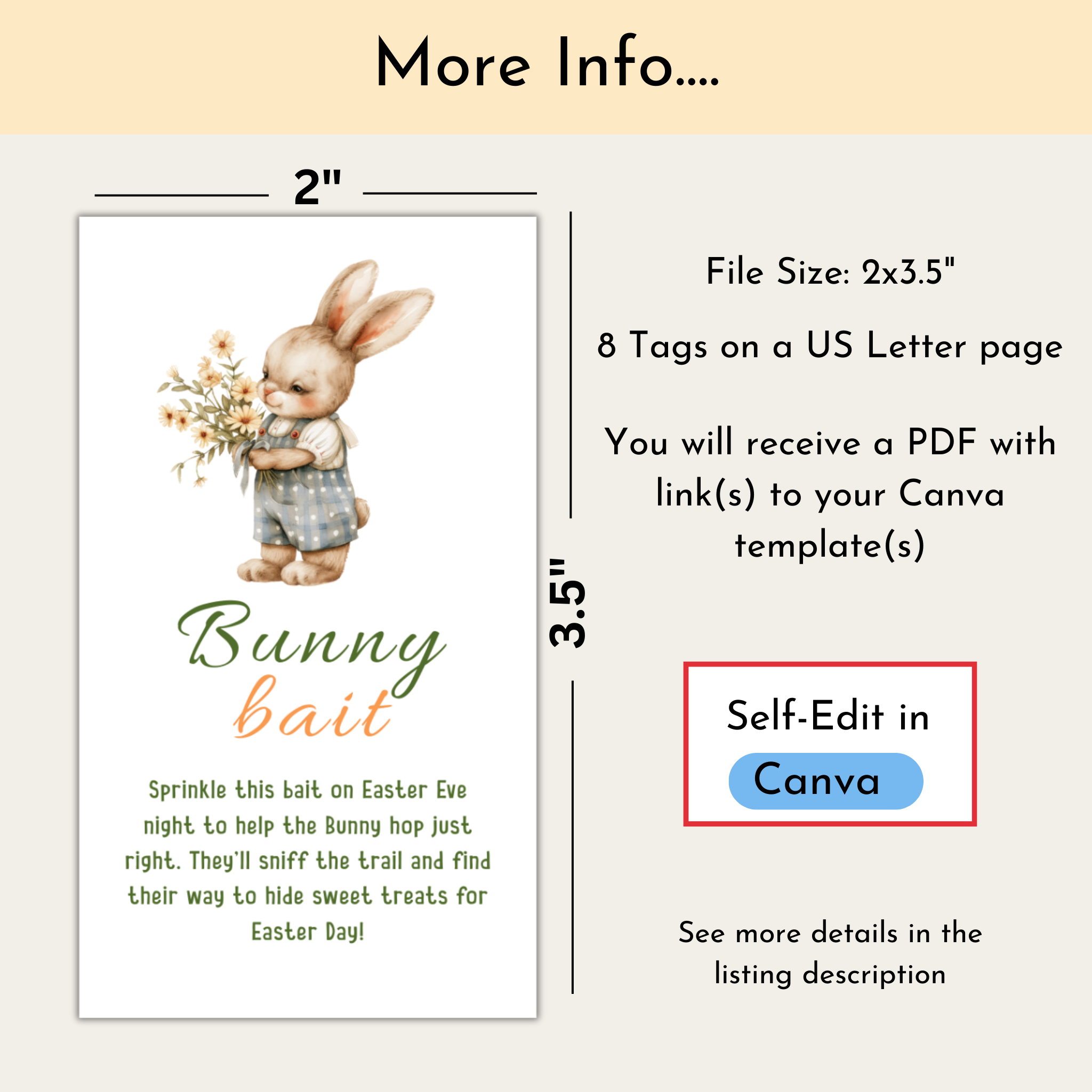 Bunny Bait Gift Tags | Editable