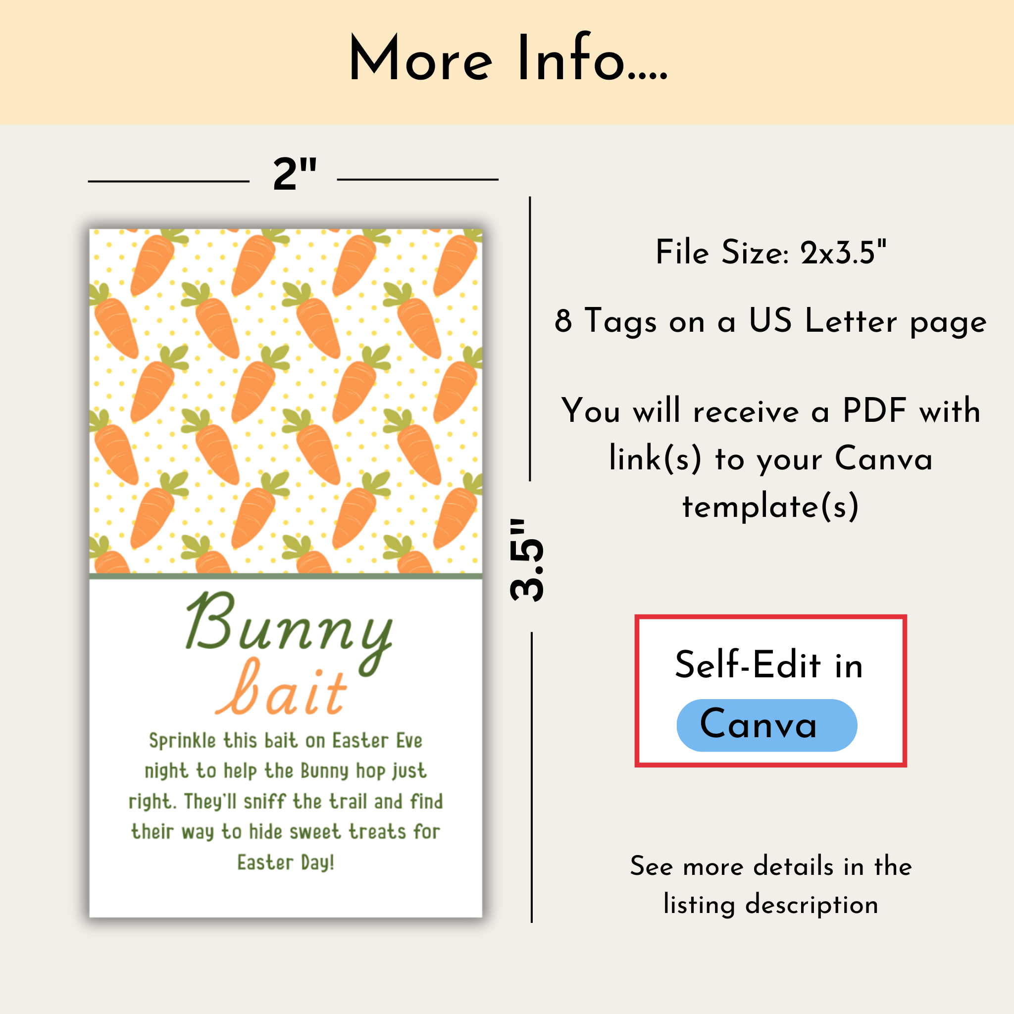 Bunny Bait Gift Tags | Editable