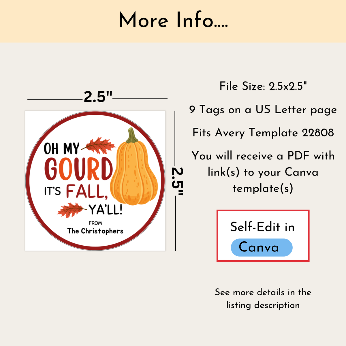 Oh My Gourd Fall Tag