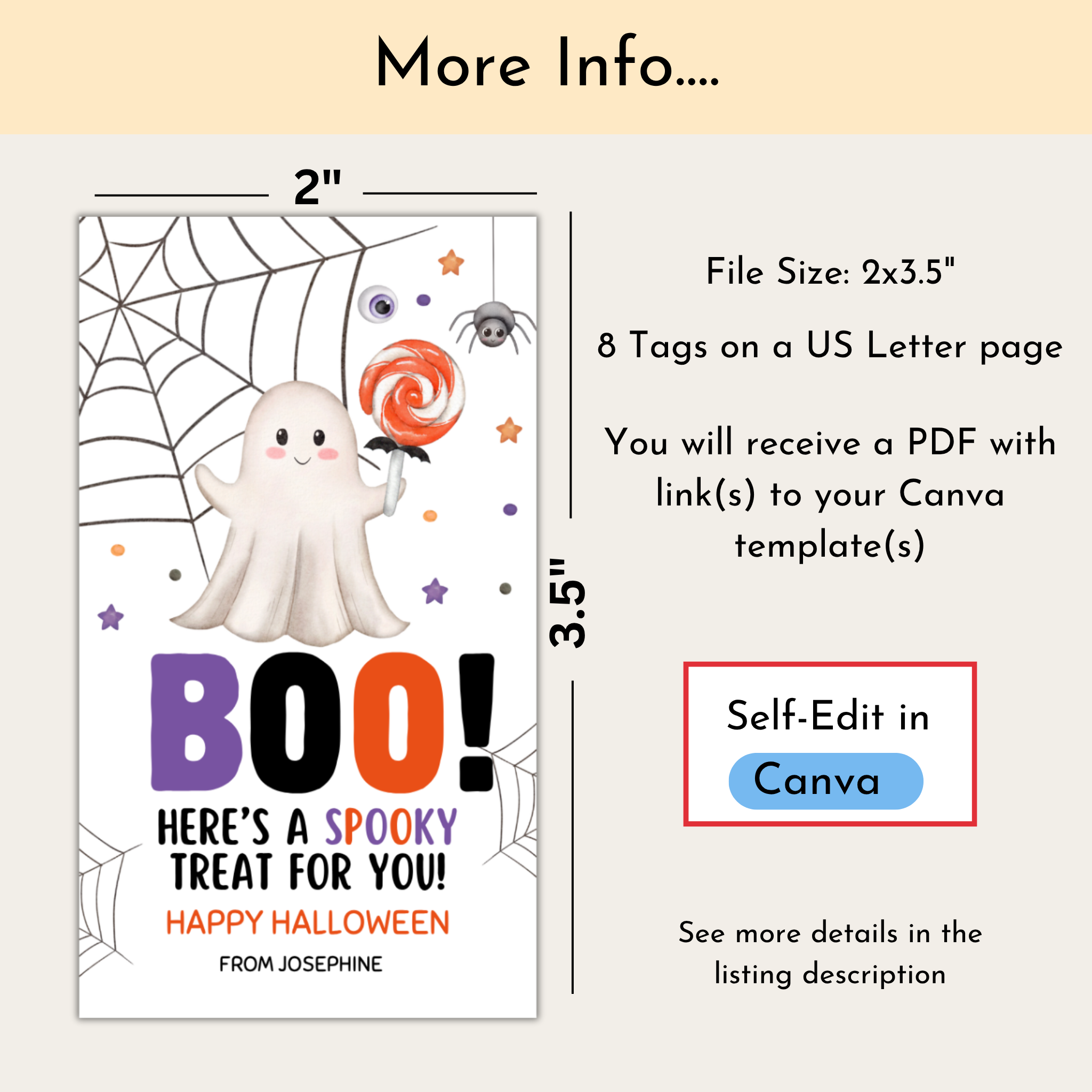 Boo Halloween Treat Tag