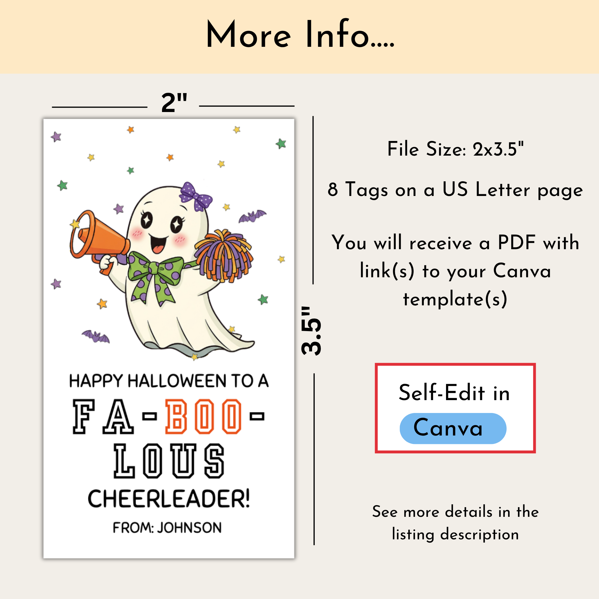 Halloween Cheerleader Tag