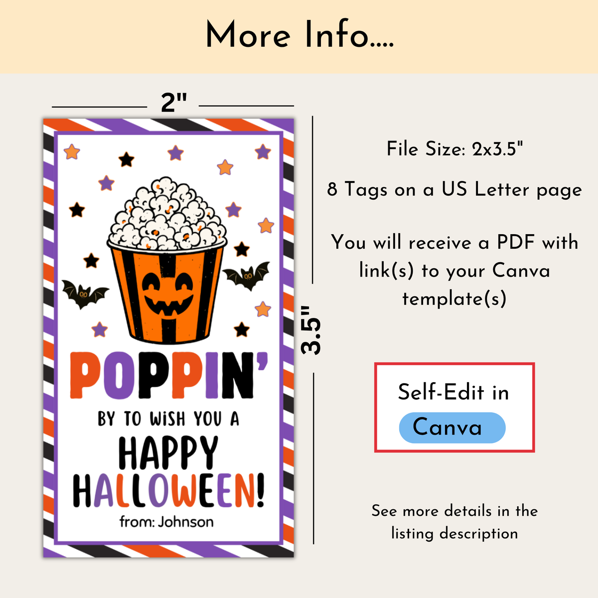 Halloween Popcorn Tag