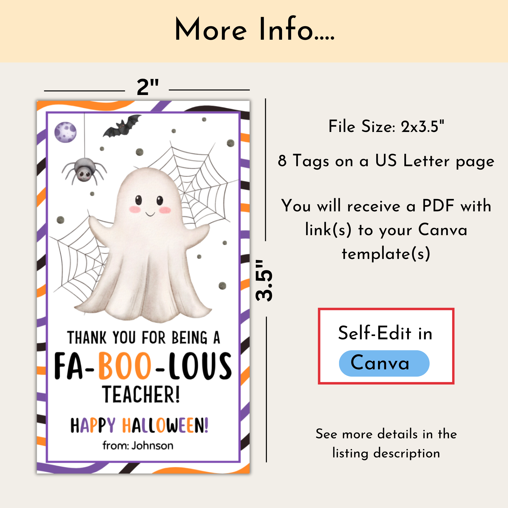 Halloween Teacher Treat Tag