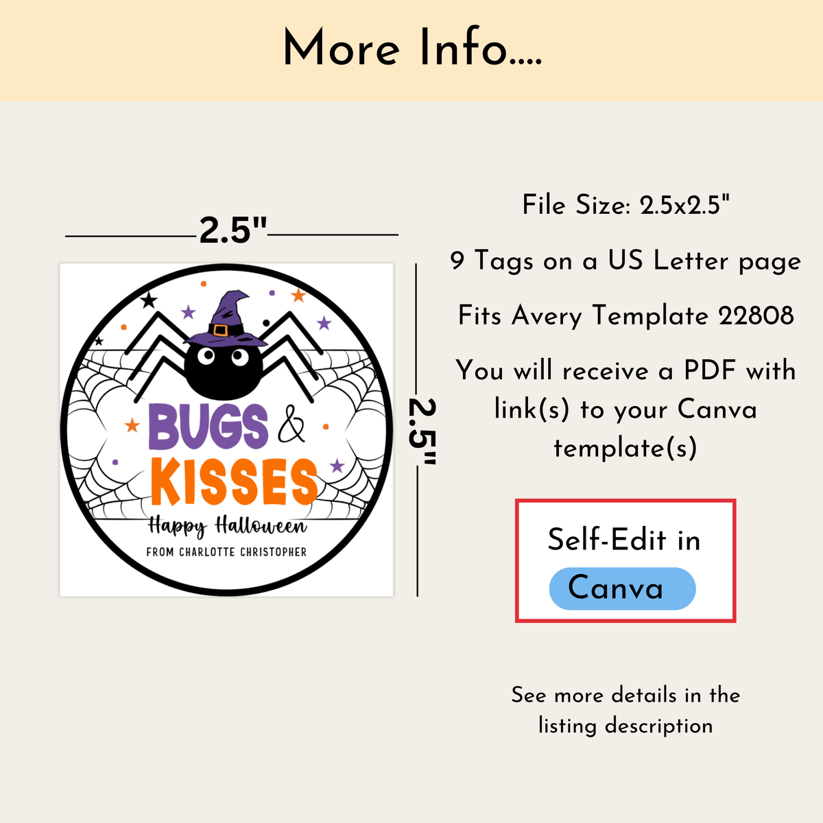 Halloween Bugs & Kisses Tag