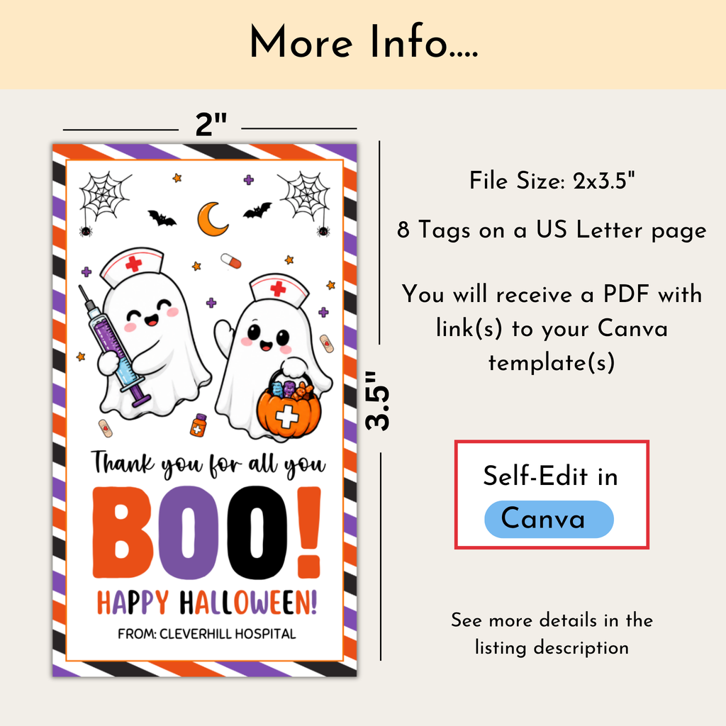 Nurse Halloween Treat Tag